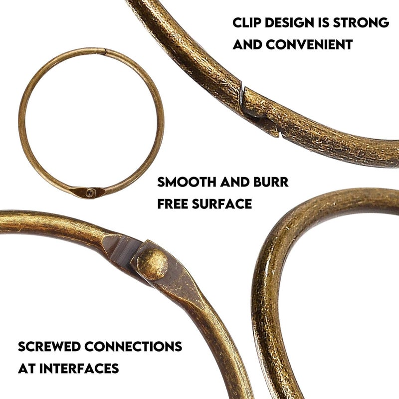 Mafegu 30Pcs Shower Curtain Hooks,Metal Round Shower Curtain Hooks Roman Rings Rustproof Decorative Shower Curtain Rings (Metal, Bronze) - Image 2